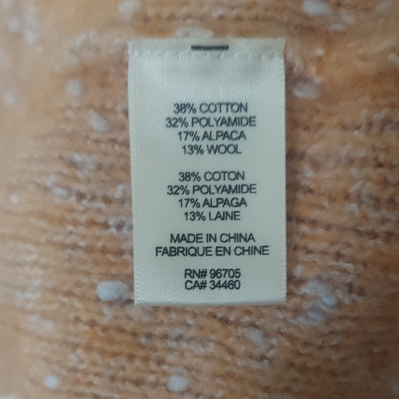 Rebecca Taylor Peach Cowl Neck Sweater Size XL - Picture 5 of 9